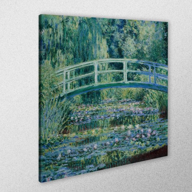 Canvas print Water lilies and Japanese bridge, Monet