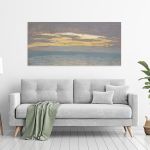 Canvas print View of the sea at sunset, Monet C, reproduction