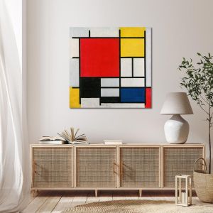 Canvas print Composition with red, yellow, blue, and black, Mondrian P. 2