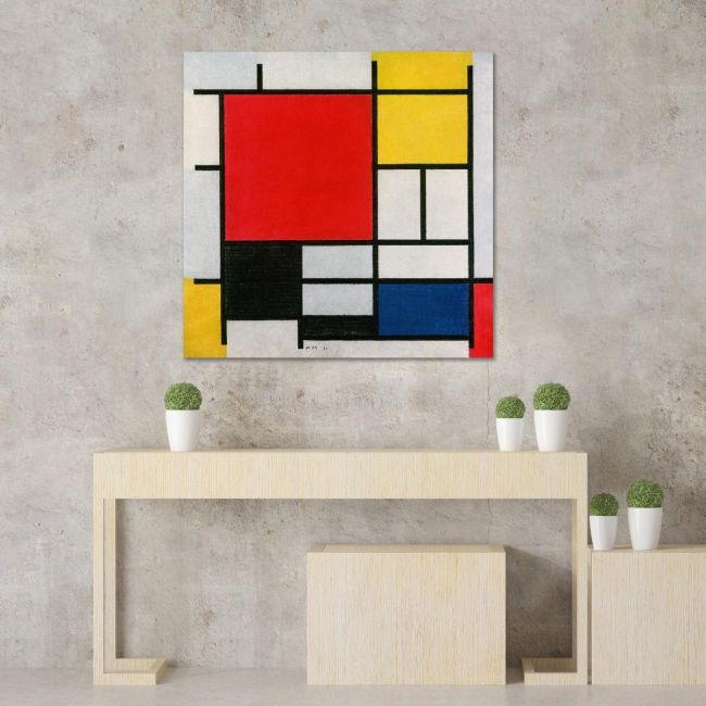 Canvas print Composition with red, yellow, blue, and black, Mondrian P.