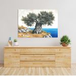 Canvas print Olive tree by the sea
