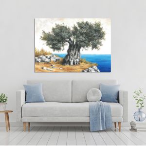 Canvas print Olive tree by the sea 2