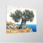 Canvas print Olive tree by the sea