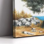 Canvas print Olive tree by the sea