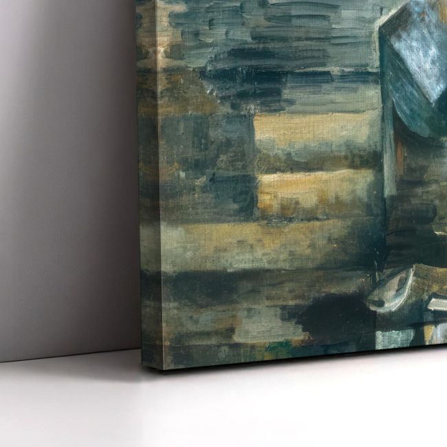 Canvas print Bottle and fishes detail, Braque G, panoramic