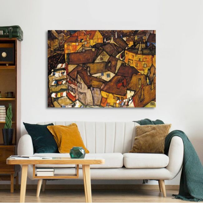 Canvas print Crescent of houses, Schiele E.