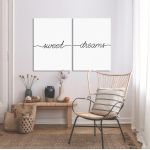 Canvas print Sweet dreams minimal, two panels