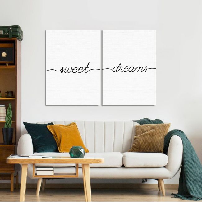 Canvas print Sweet dreams minimal, two panels