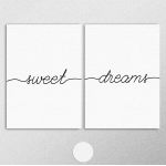 Πίνακας σε καμβά Sweet dreams minimal, δίπτυχος