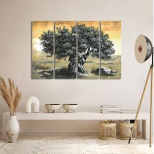Canvas print Olive tree, four panels