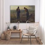 Canvas print The angelus, Millet Jean-Francois