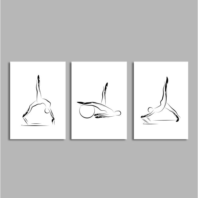 Pilates abstract poses I, αφίσα, κάδρο τρίπτυχο