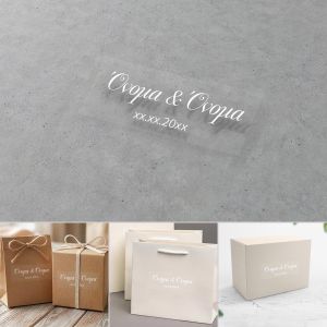 Αυτοκόλλητες ετικέτες διάφανες, λευκά ονόματα