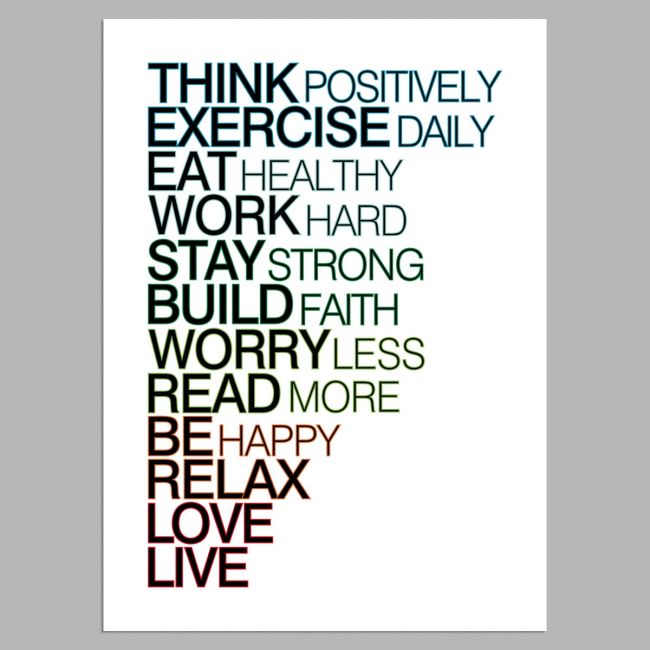 Think positively colored, αφίσα, κάδρο