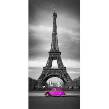 Fridge sticker 2CV @ Eiffel fuchsia 2