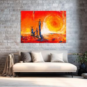 Πίνακας σε καμβά Sunset in Africa I
