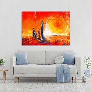 Πίνακας σε καμβά Sunset in Africa I 2