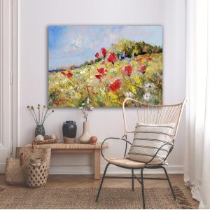 Πίνακας σε καμβά Παπαρούνες, Poppies in summer meadow 2