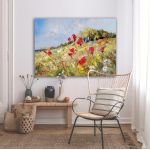 Canvas print Poppies, Poppies in summer meadow