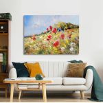 Πίνακας σε καμβά Παπαρούνες, Poppies in summer meadow