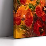 Πίνακας σε καμβά Παπαρούνες, Illustration of poppies, τρίπτυχος