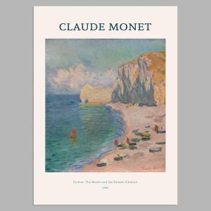 The beach and the Falaise d'Amont, Monet, poster 2
