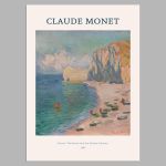 The beach and the Falaise d'Amont, Monet, poster