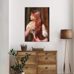 Πίνακας ζωγραφικής Young girl combing her hair, Renoir P. A. 2