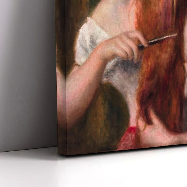 Πίνακας ζωγραφικής Young girl combing her hair, Renoir P. A.