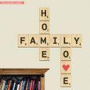Ξύλινα γράμματα Scrabble, Home Family Love