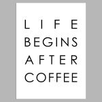 Life begins after coffee, αφίσα, κάδρο 
