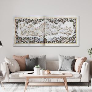 Canvas print Medieval map of Krete, panoramic 2