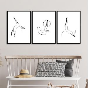 Pilates abstract poses II, αφίσα, κάδρο τρίπτυχο