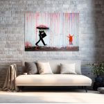 Πίνακας σε καμβά Rainbow rain, Banksy