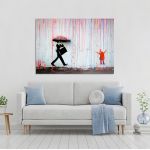 Πίνακας σε καμβά Rainbow rain, Banksy