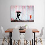 Πίνακας σε καμβά Rainbow rain, Banksy