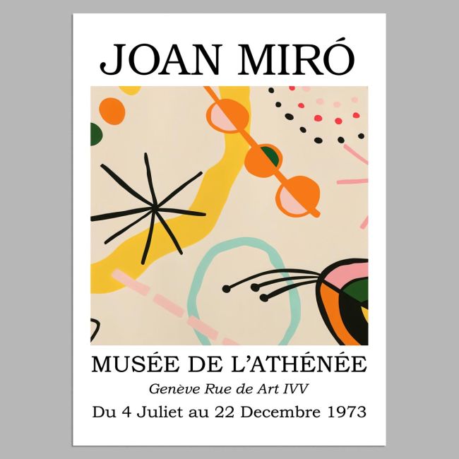 Αφίσα Έκθεσης Musee de l'Athenee I, Miro J, αφίσα, κάδρο