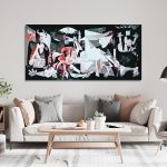 Canvas print Guernica coloured reart (original Picasso P.)