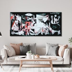 Canvas print Guernica coloured reart (original Picasso P.) 2