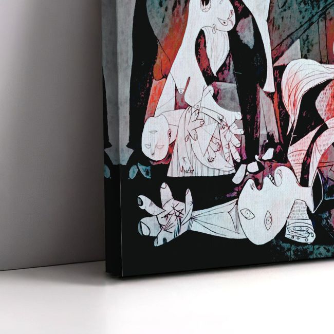 Canvas print Guernica coloured reart (original Picasso P.)