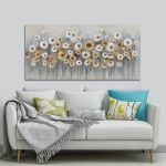 Canvas print Flowers in many colours I, panoramic