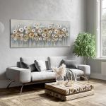 Canvas print Flowers in many colours I, panoramic