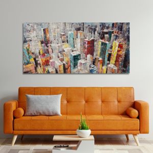 Canvas print Colorful city, panoramic