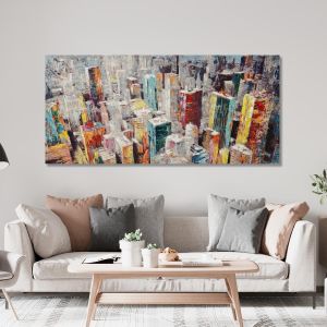 Πίνακας σε καμβά Colorful city, πανοραμικός 2