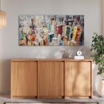 Πίνακας σε καμβά Colorful city, πανοραμικός