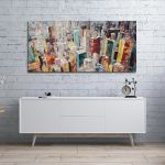 Canvas print Colorful city, panoramic