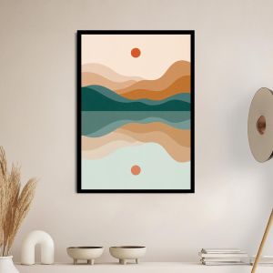 Orange sun reflection poster
