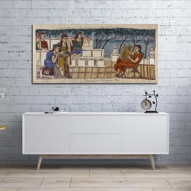 Canvas print Sapfo and Alkaios, Theofilos
