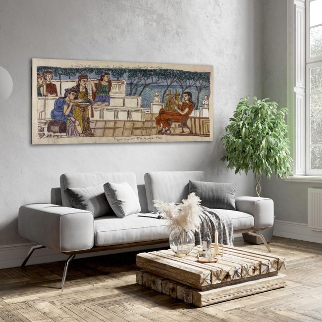 Canvas print Sapfo and Alkaios, Theofilos
