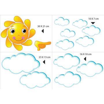 Kids wall stickers Clouds everywhere and the sun 2